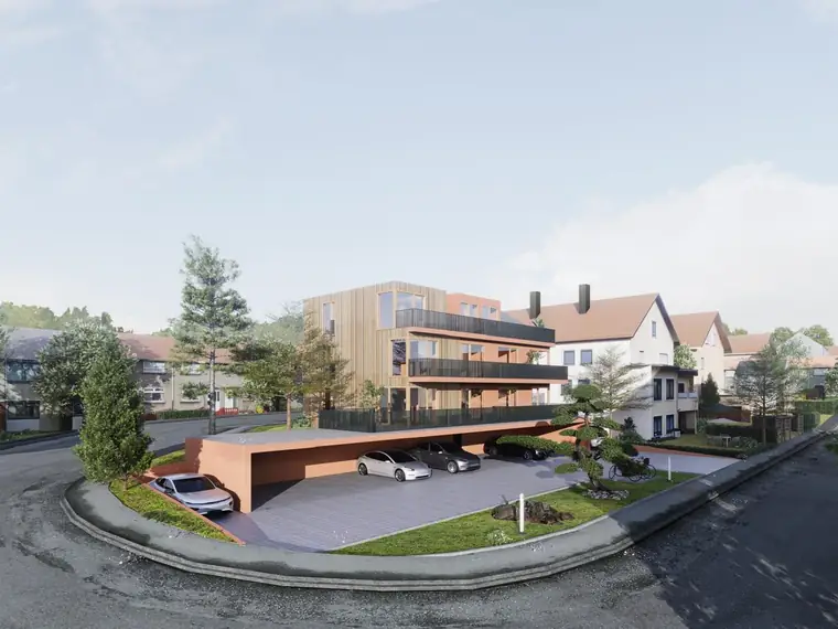 Visualisierung eines erweiterten Wohnhauses neben Bestandsbebauung in Kümmersbruck