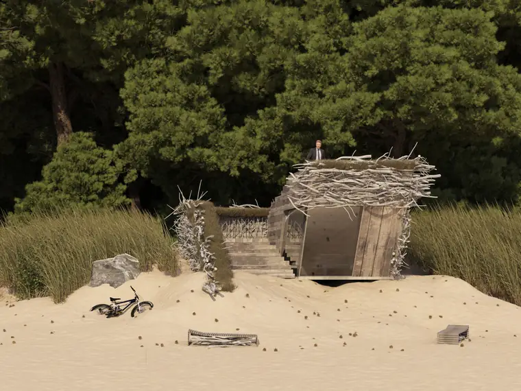 Wettbewerbsentwurf für ein Strandhaus in den Dünen, Lettland